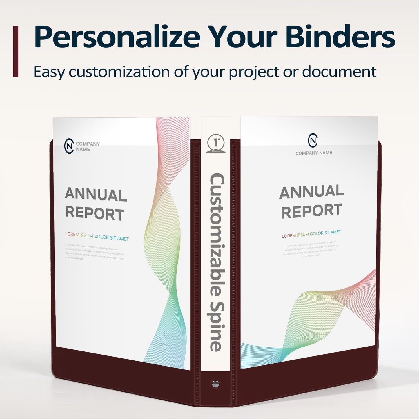 BinderX 3 Ring Binder 1.5 Inch, 1.5" Clear View Binder, Navy Blue, Letter