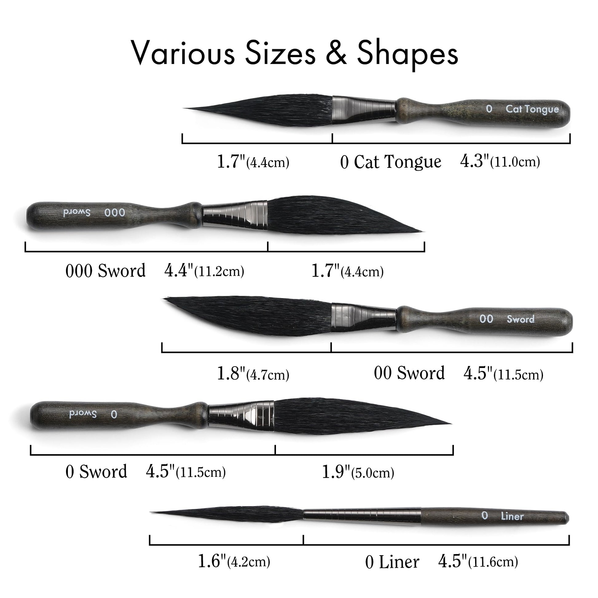 ARTIFY 5-Piece Pinstriping Brush Set, Mixed Squirrel & Goat Hair, Professional Detail Script Liner