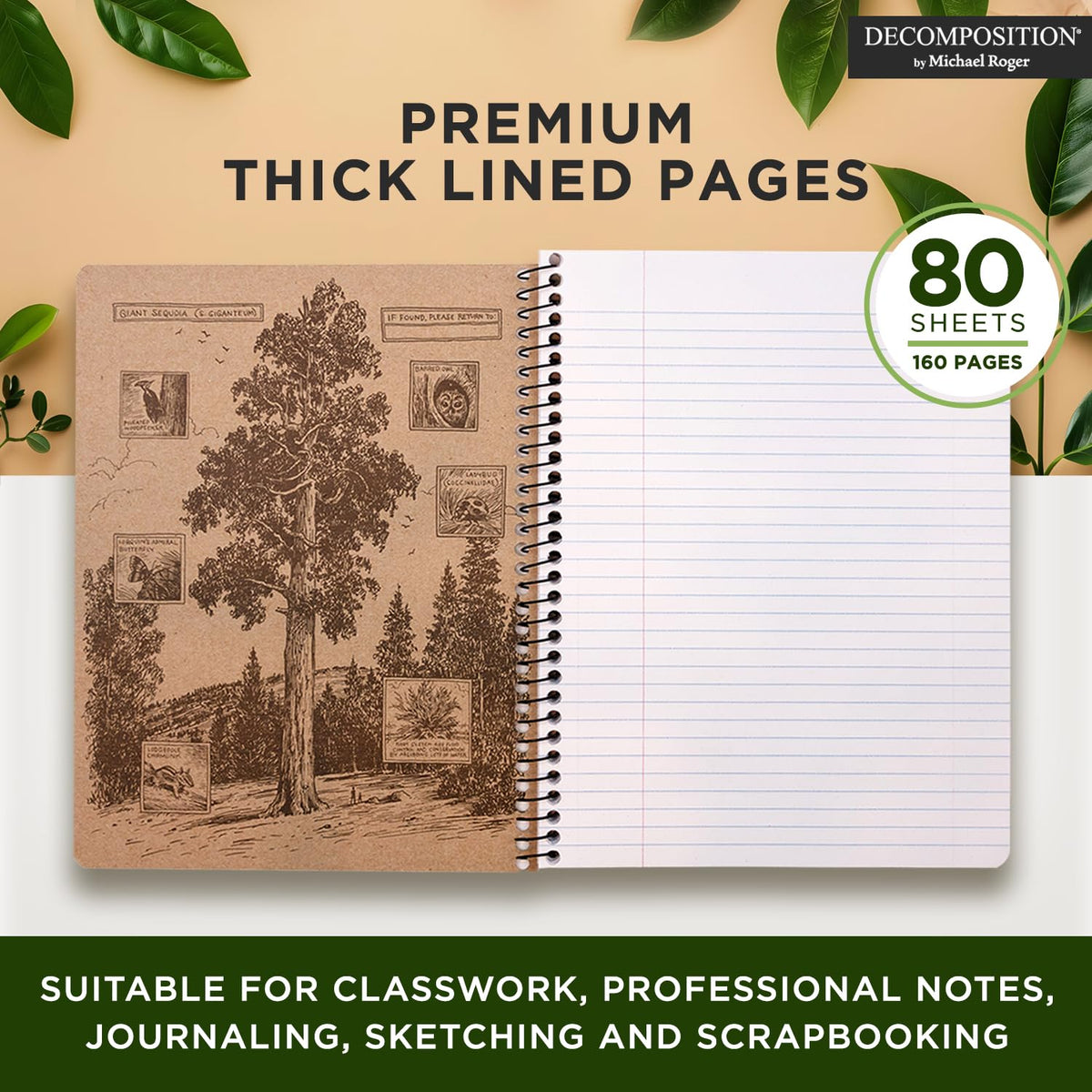 Decomposition Cabbage Patch College Ruled Spiral Notebooks – 9.75 x 7.5 Journal with 160 Lined