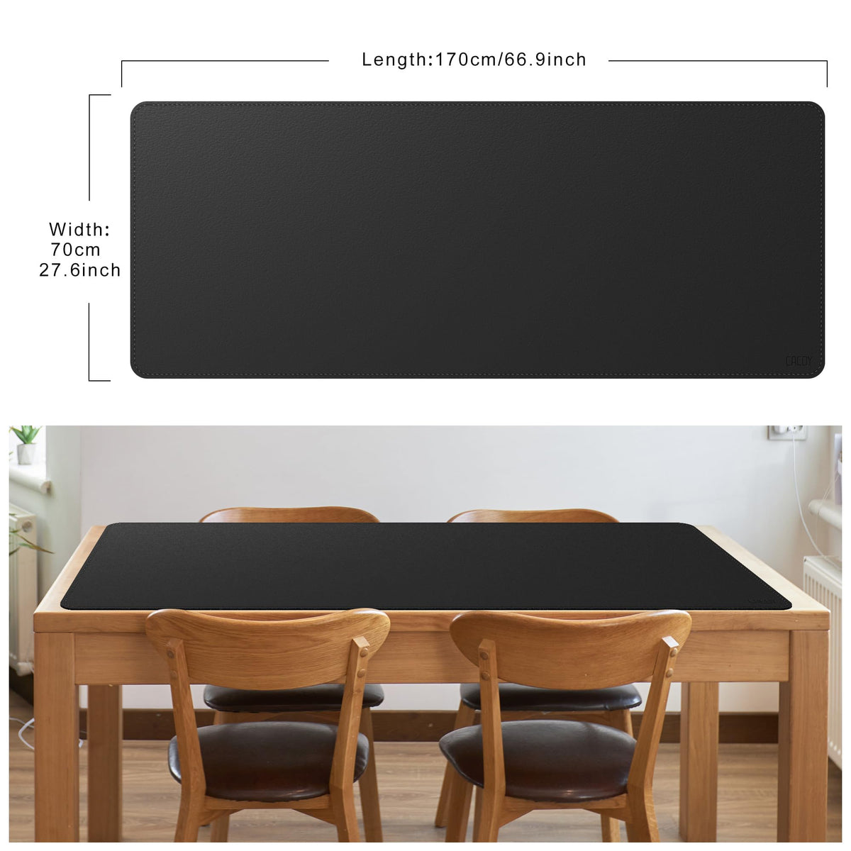 Cacoy 66.9'' x 27.5'' Leather Desk Pad Blotter Protector, Large Gaming Keyboard Mouse Pad, Faux