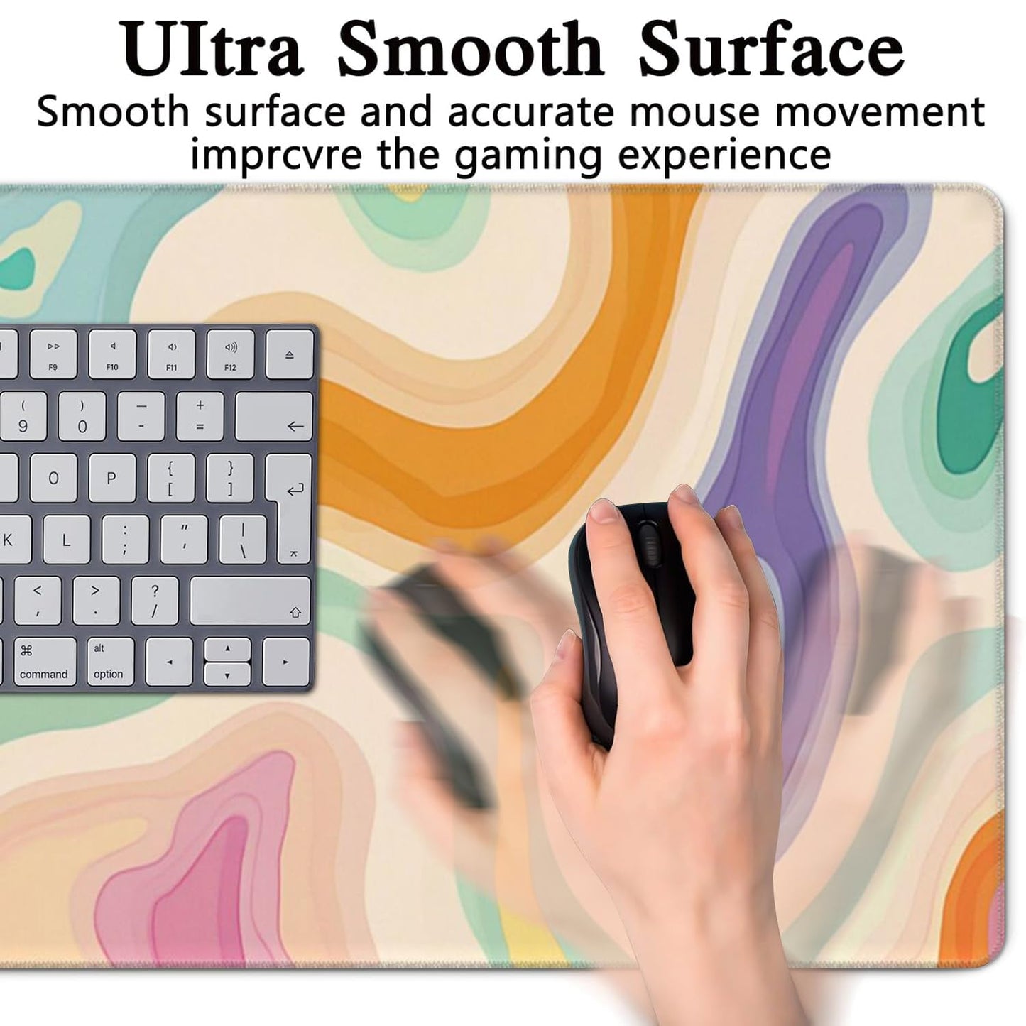 Abstract Aesthetic Desk Mat Desktop,Gaming Mouse Pad Long Cute Desk Pads