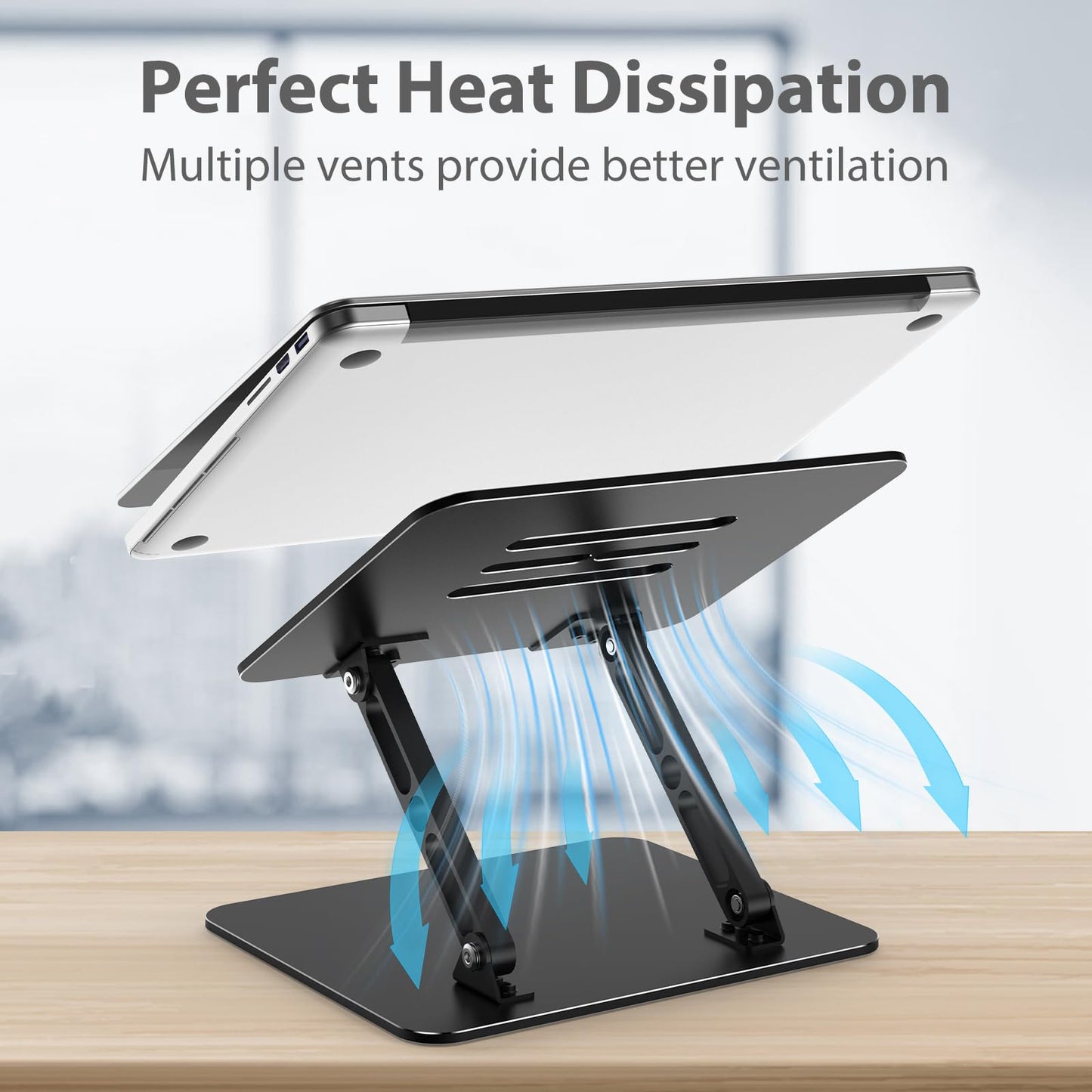 Gogoonike Adjustable Laptop Stand for Desk, Metal Laptop Riser Holder