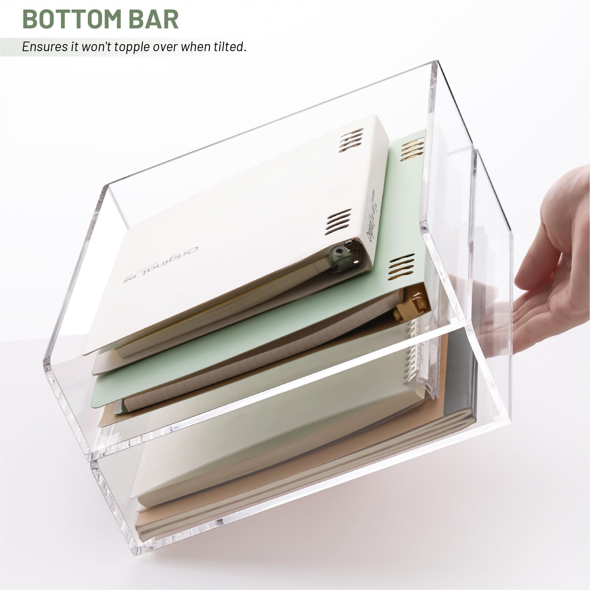 HeZone Paper Organizer Letter Tray, Clear Acrylic Paper Tray, School Teacher Office Supplies