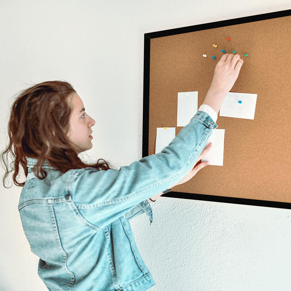 TooCust 16x24 Black Frame Cork Board for Walls - Double Sided Small Cork Bulletin Board for Office