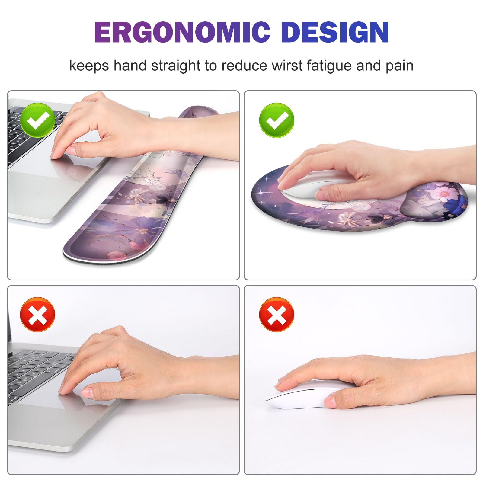 Large Desk Mat, Gaming Mouse Pad Desk Pad, Mousepad + Keyboard Wrist Rest