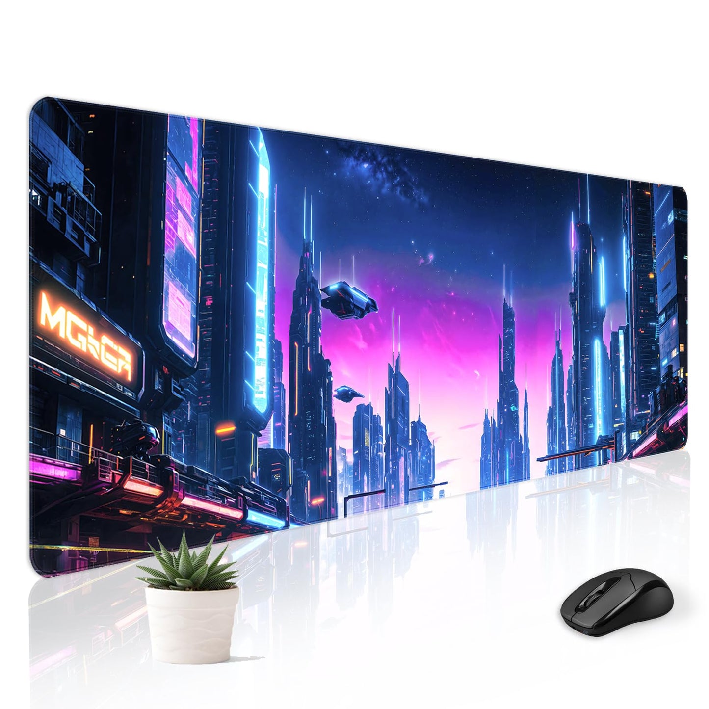Stanoha Cute Desk Mat for Keyboard Desktop Extra Large Mouse Pad, City