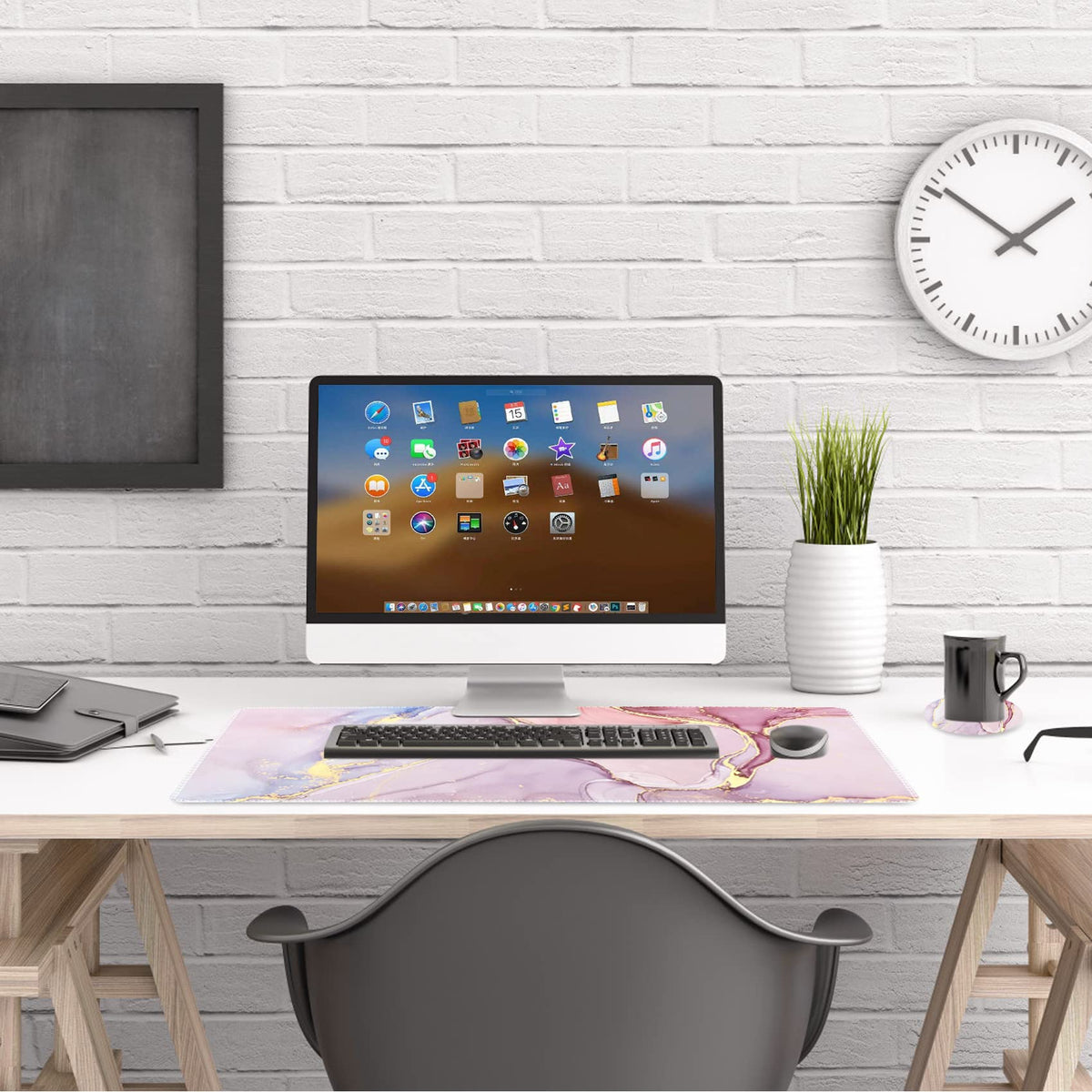 AIMSA Extended Gaming Mouse Pad, XL Large Keyboard Mouse Mat Desk Pad with Stitched Edges, Durable