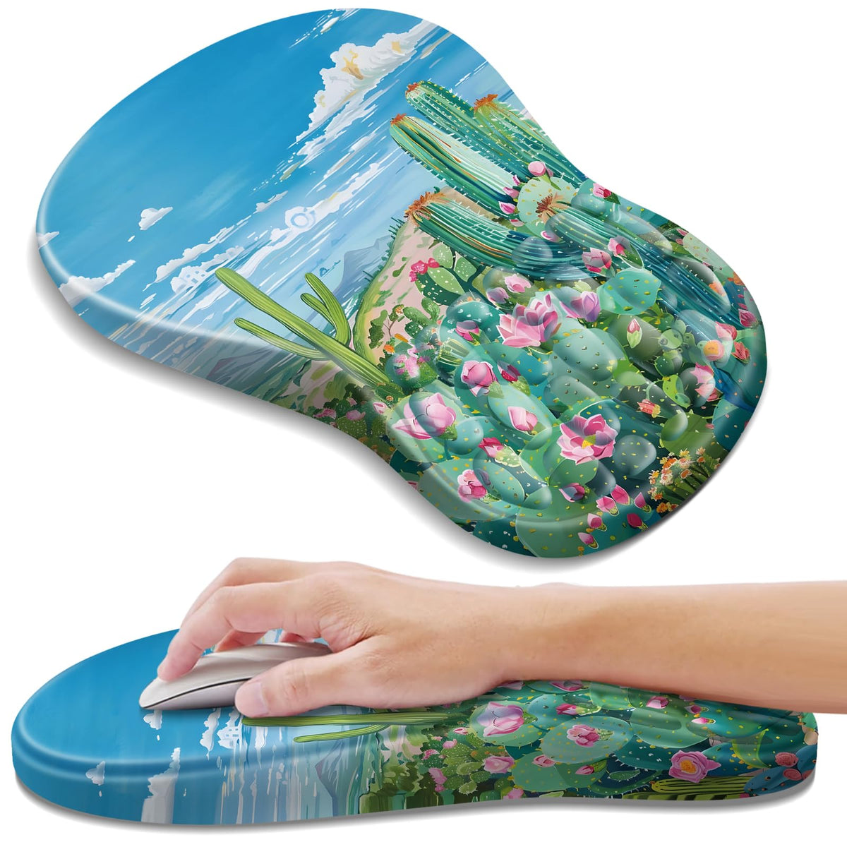 YIWEI Ergonomic Mouse Pad with Wrist Rest for Carpal Tunnel Pain Relief