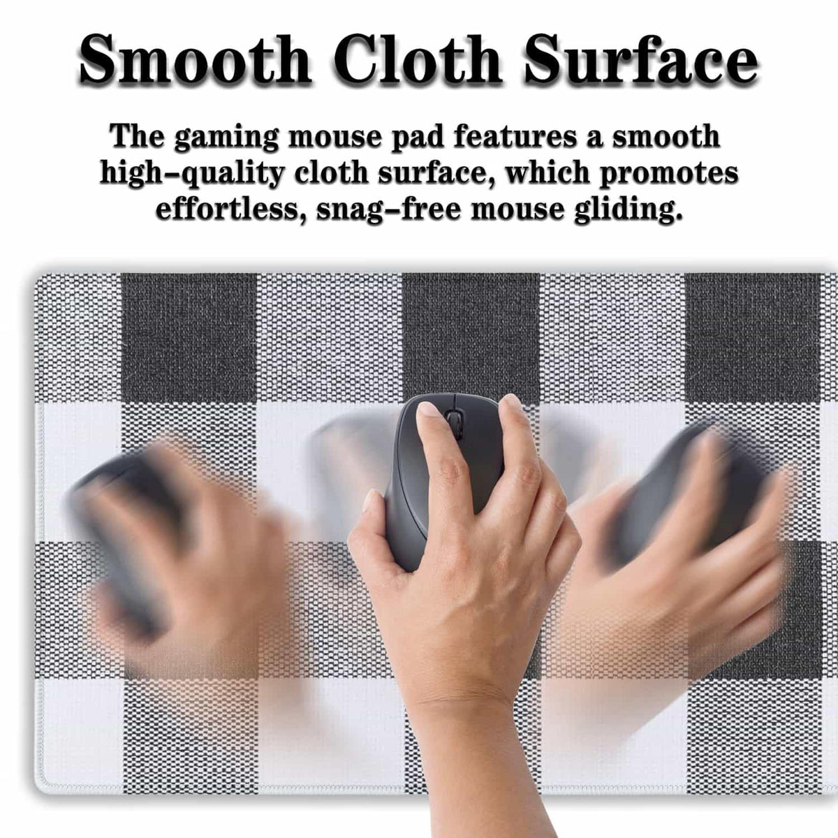 Samgula Office Desk Mats Black and White Pad Buffalo Plaid for Table Gaming Mouse Pad Extra Large