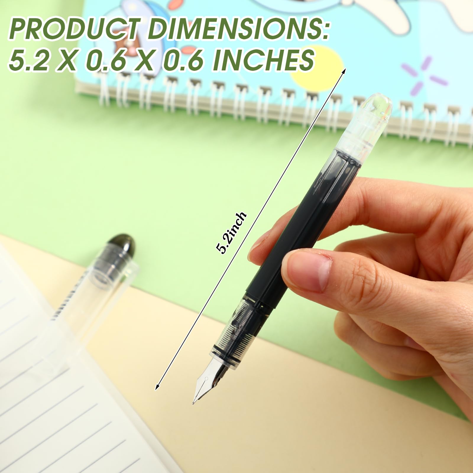 Crtiin 36 Pcs Disposable Fountain Pen Bulk, Calligraphy Pens Quick Drying Ink Fine Point, Back to