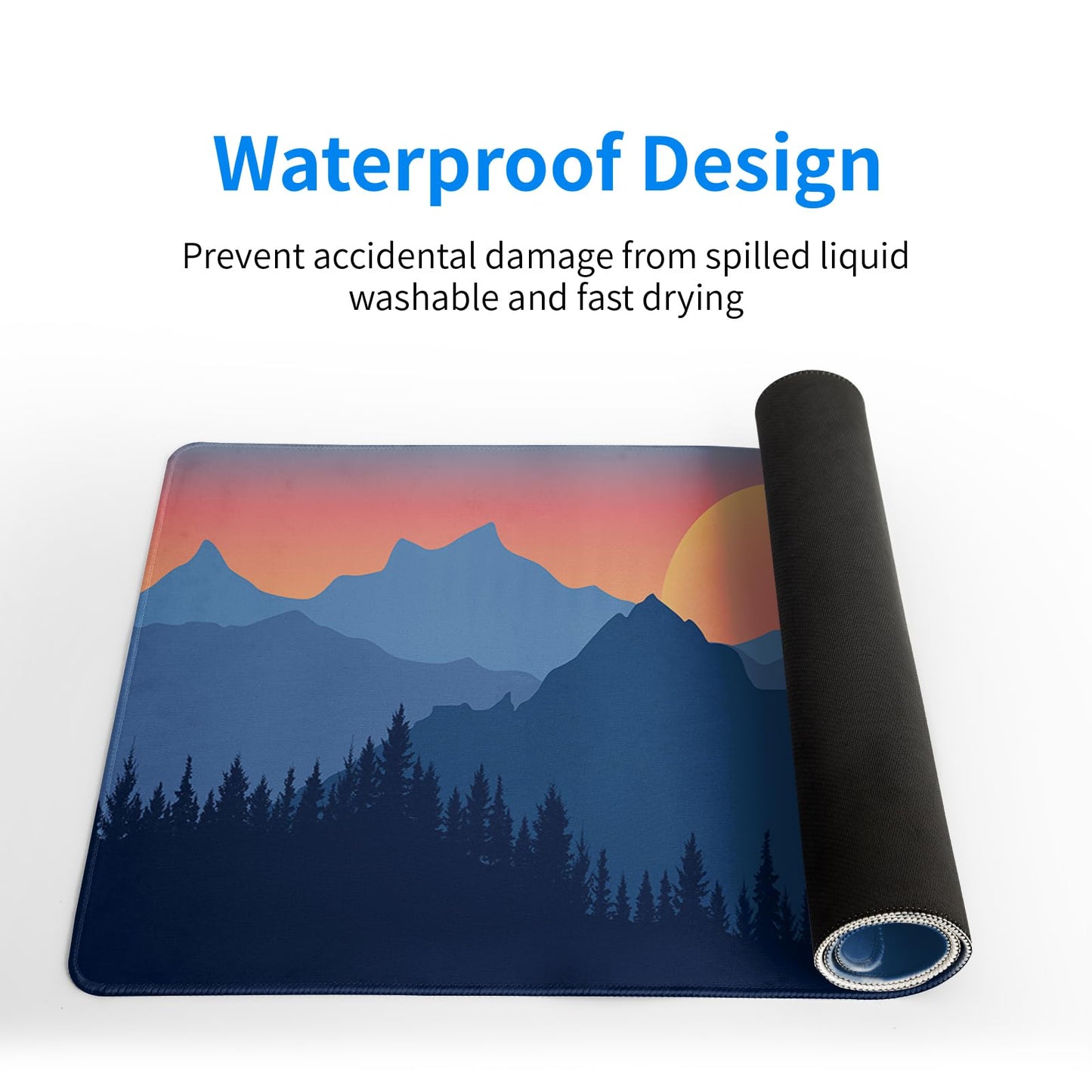 Japanese Mountain Landscape Gaming Mouse Pad Extended Large Mousepad with Nonslip Rubber Base