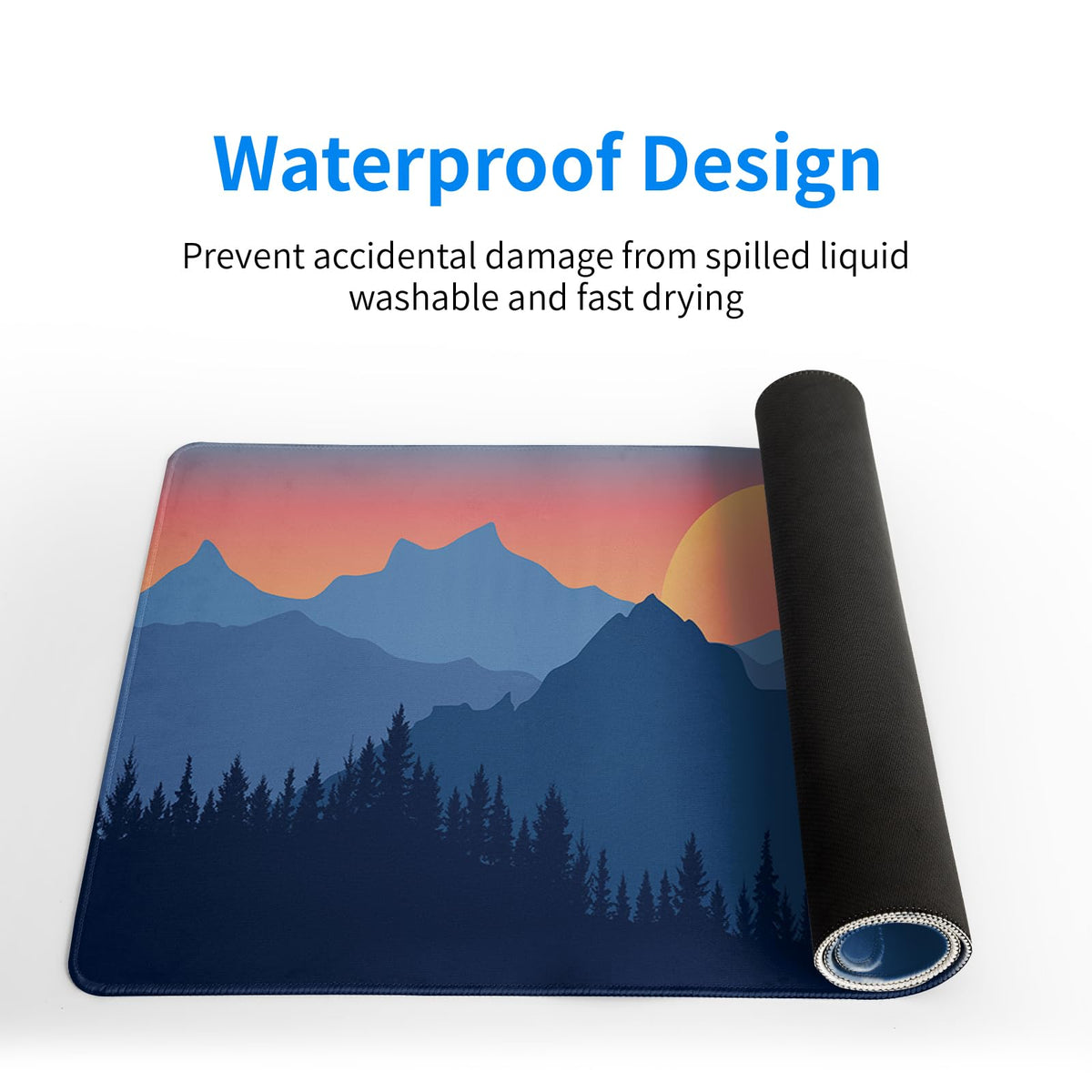 Japanese Mountain Landscape Gaming Mouse Pad Extended Large Mousepad with Nonslip Rubber Base