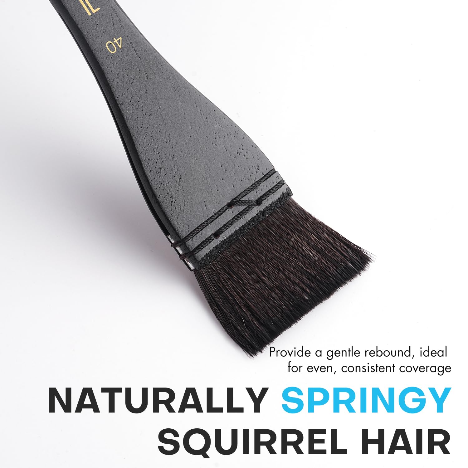 Flat Watercolor Brushes, Fuumuui 40mm Professional Squirrel Hair Flat Hake Brushes, Artists Scale