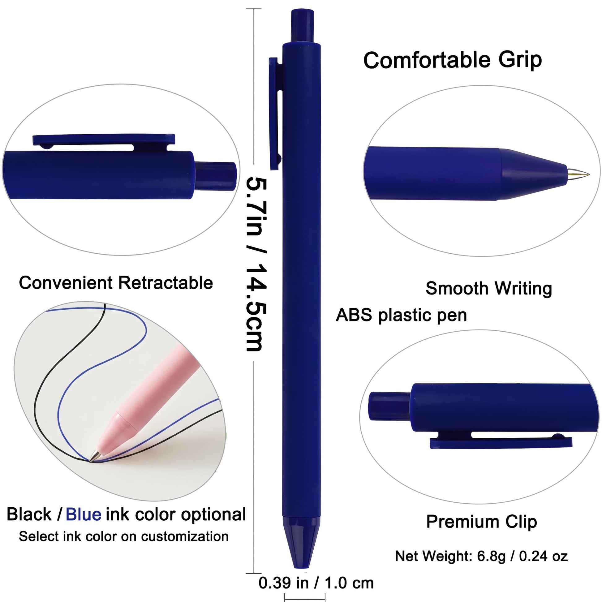 HEYZARDA Personalized Pens with Name Bulk 100-1000 Pcs, Lake Blue