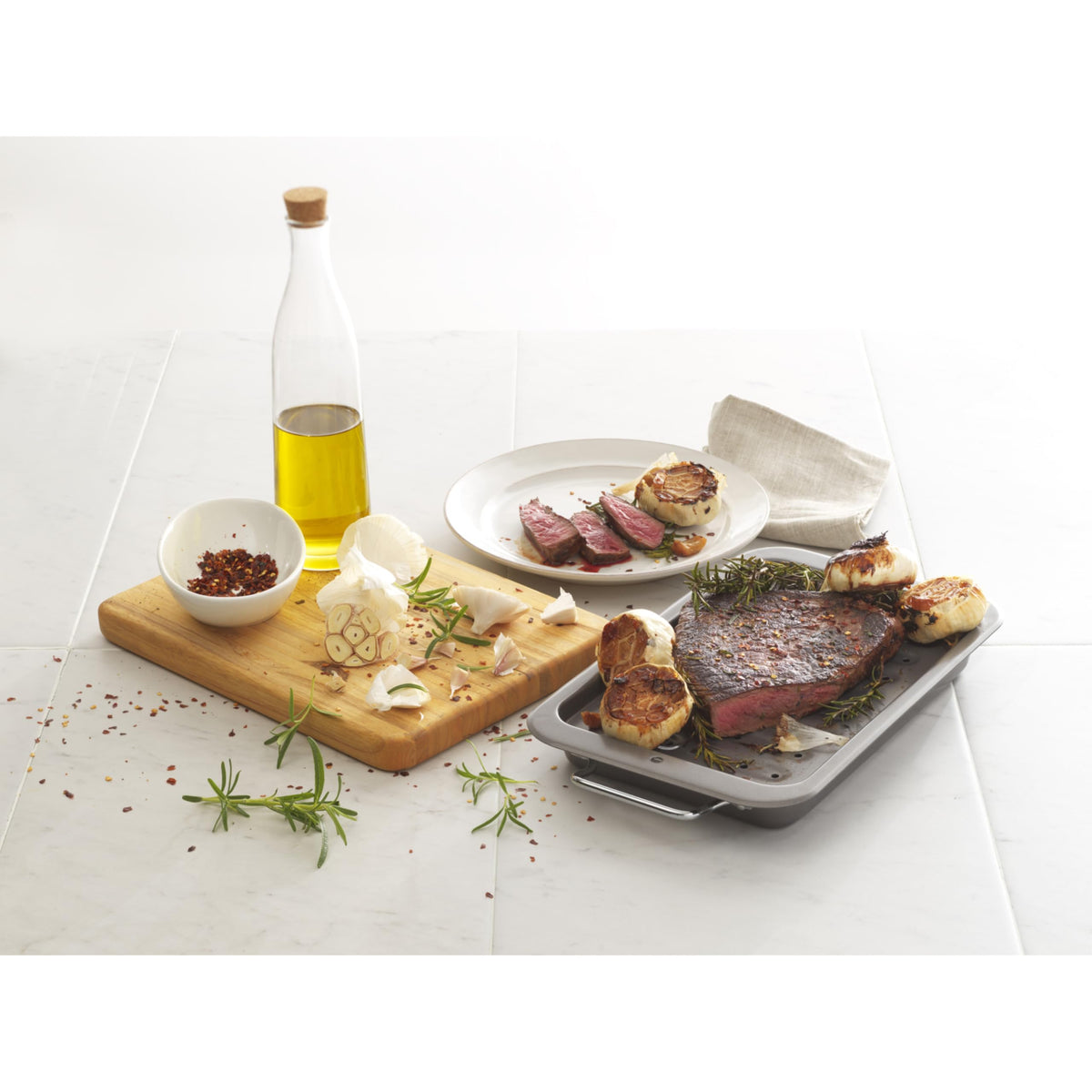 GoodCook Everyday Broiler Baking Pan with Built-in Handles Nonstick Warp-Resistant Heavy-Gauge