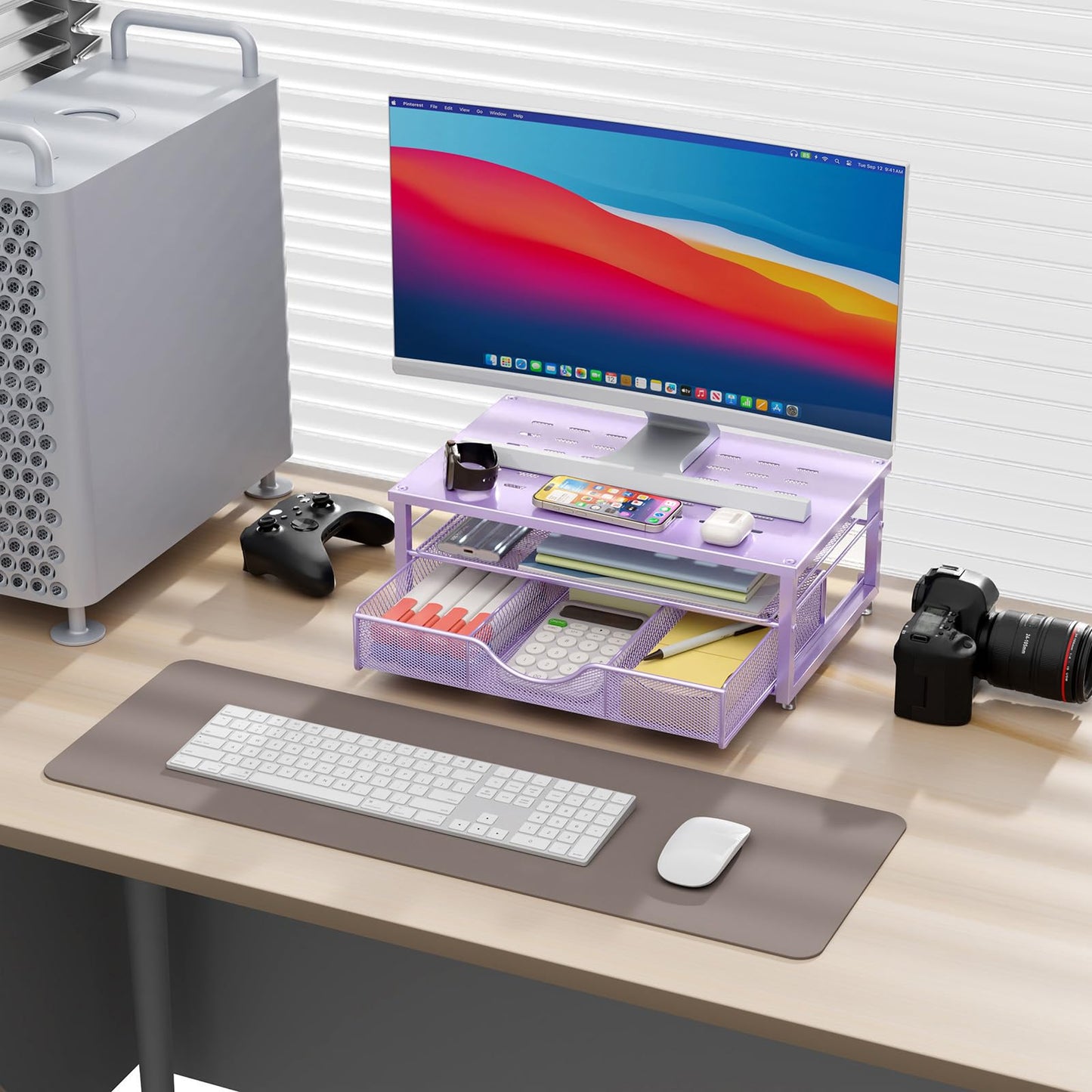 gianotter Computer Monitor Stand Riser with Drawer