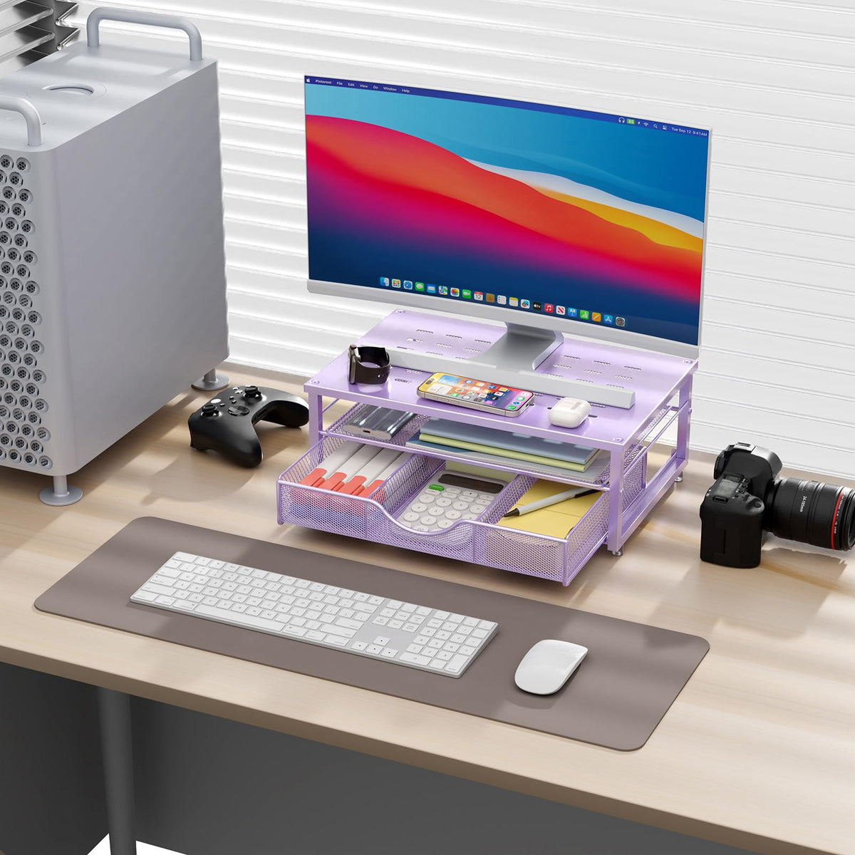 gianotter Computer Monitor Stand Riser with Drawer
