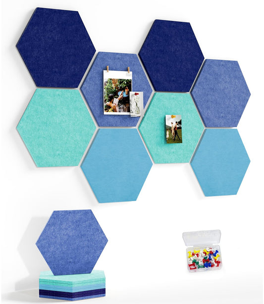 Uoisaiko 8-Pack Hexagon Felt Bulletin Board Tiles, Cork Board Alternative