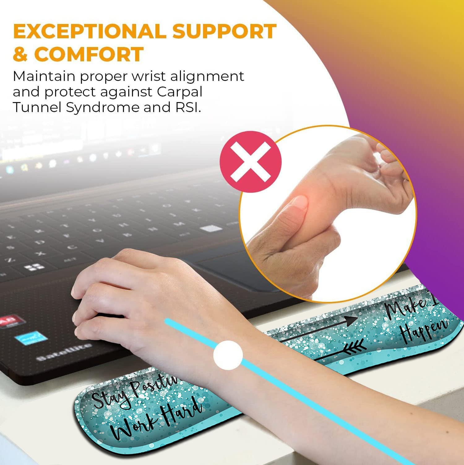 Mouse Pad with Wrist Support, Ergonomic Gel Mouse Pad Memory Foam Keyboard Wrist Rest, Suitable for