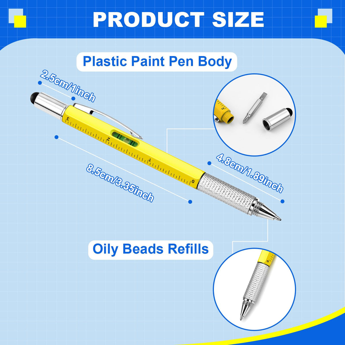 Zonon 32 Pack 6-in-1 Multitool Pens,Gold, Black, Silver, Yellow