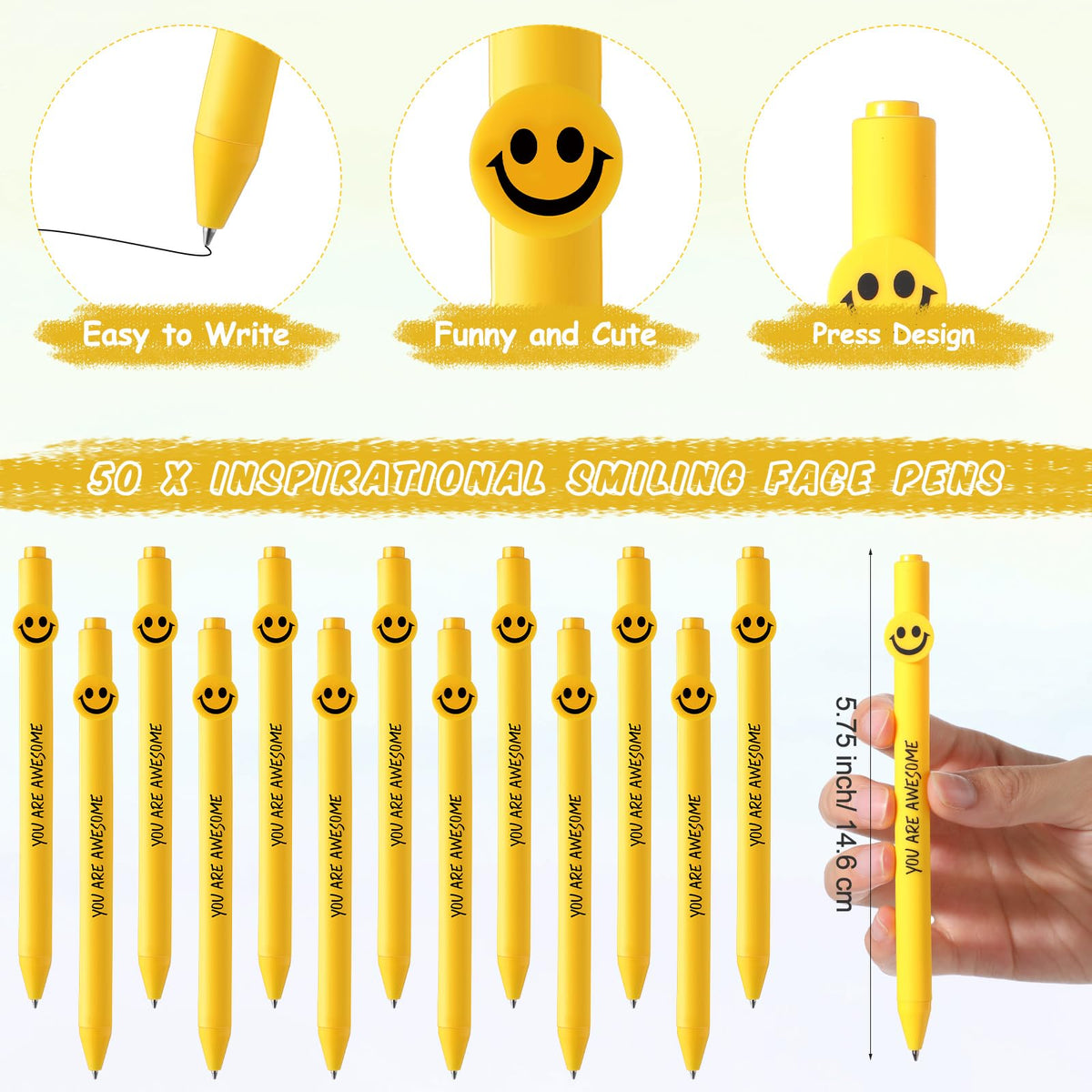 Fuutreo 50 Pcs Funny Pens Employee Appreciation Gifts, Inspirational