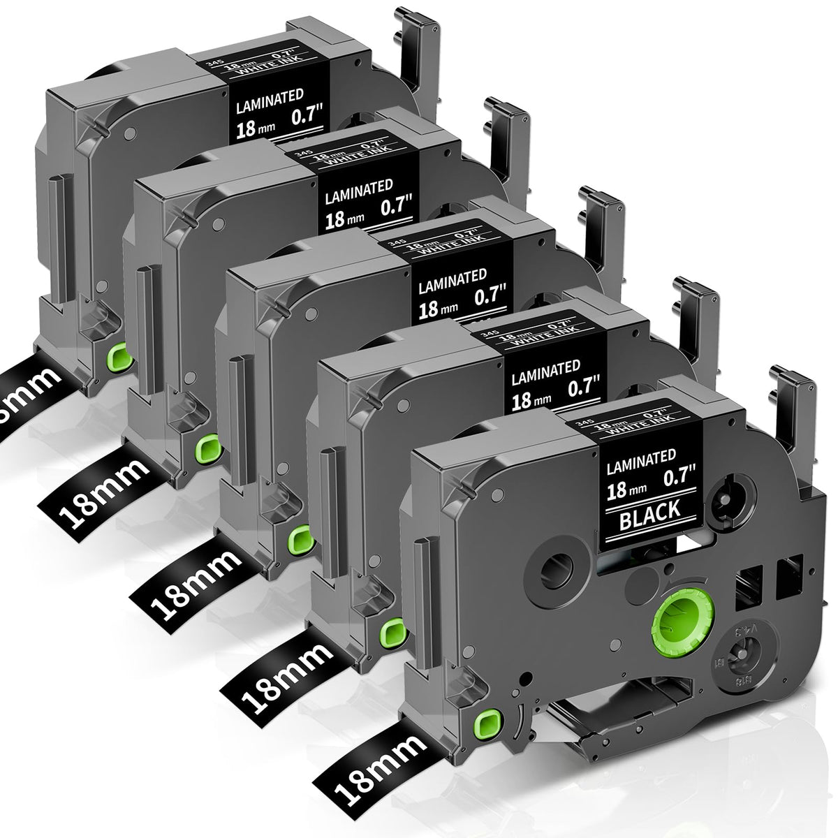 Anycolor TZe-345 18mm Black Label Maker Tape P Touch Label Tape 3/4 Inch
