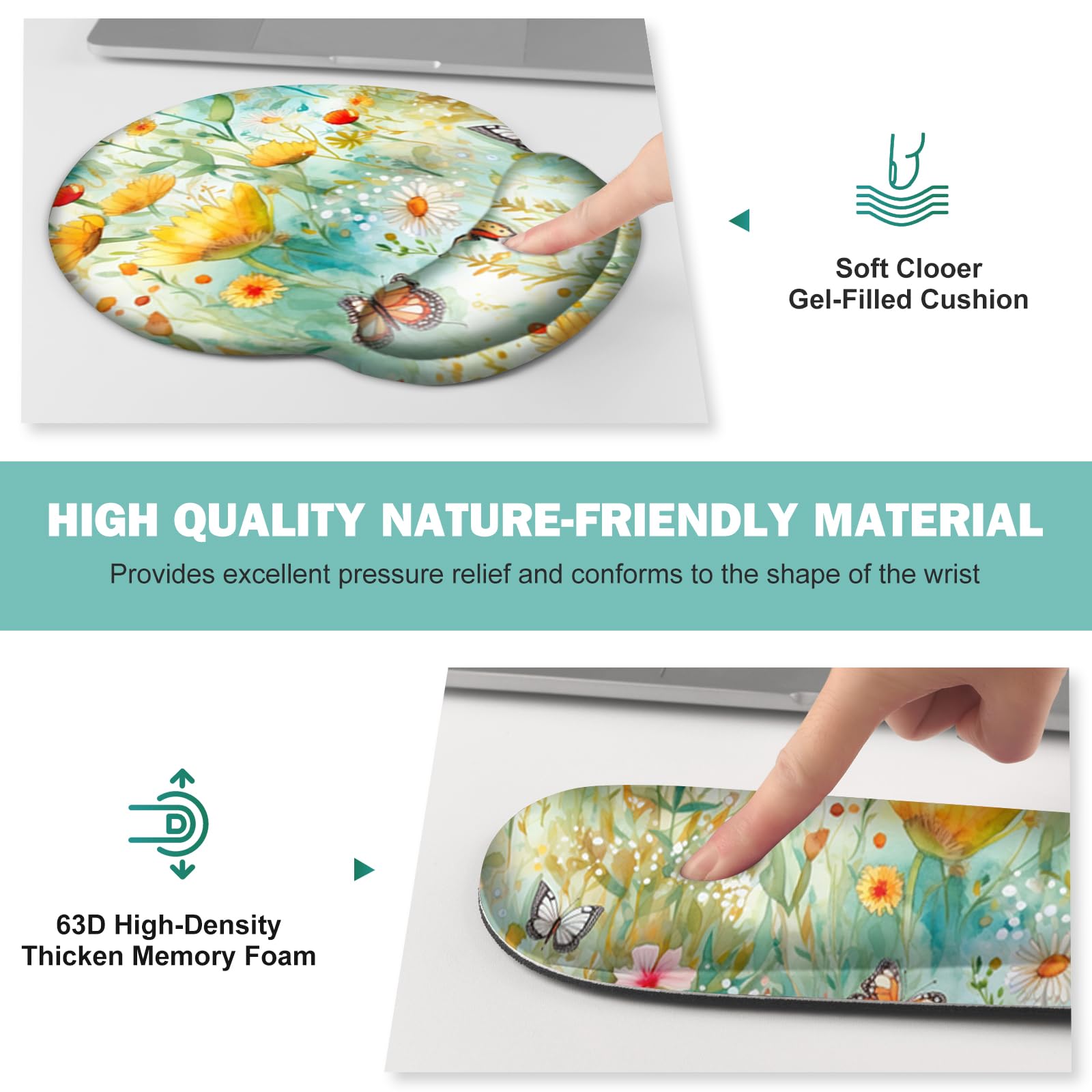 Gaming Mouse Pad, Large Desk Mat, Cute Desk Pad Protector 4in1 XXL Mousepad