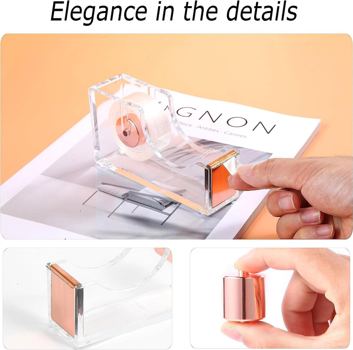 Gawsey Rose Gold Desk Organizers and Accessories with Desk Organizer 360° Rotating Pen Holder and
