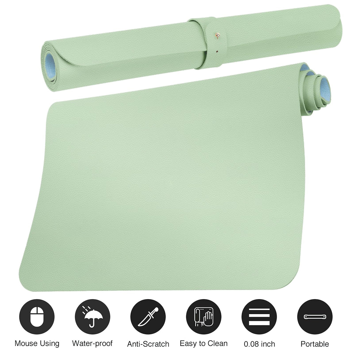 Boutilon Leather Desk Pad Protector,Non-Slip Mouse Pad,Laptop Desk Pad,Office Mouse Mat,Waterproof