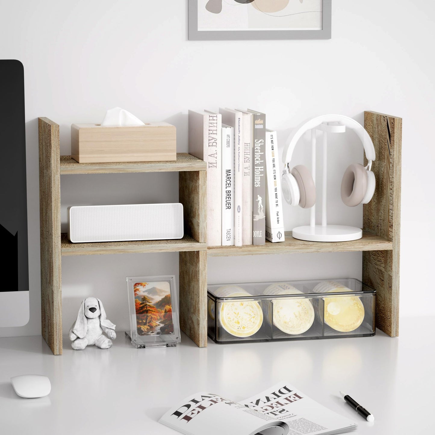 Jerry & Maggie Office Desk Organizers for College Dorm Decor Grey Oak