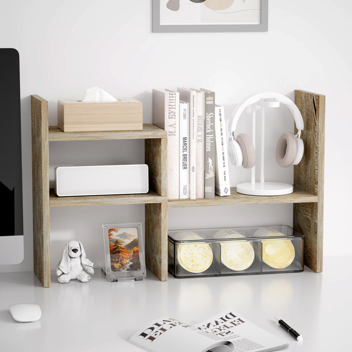 Jerry & Maggie Office Desk Organizers for College Dorm Decor Grey Oak