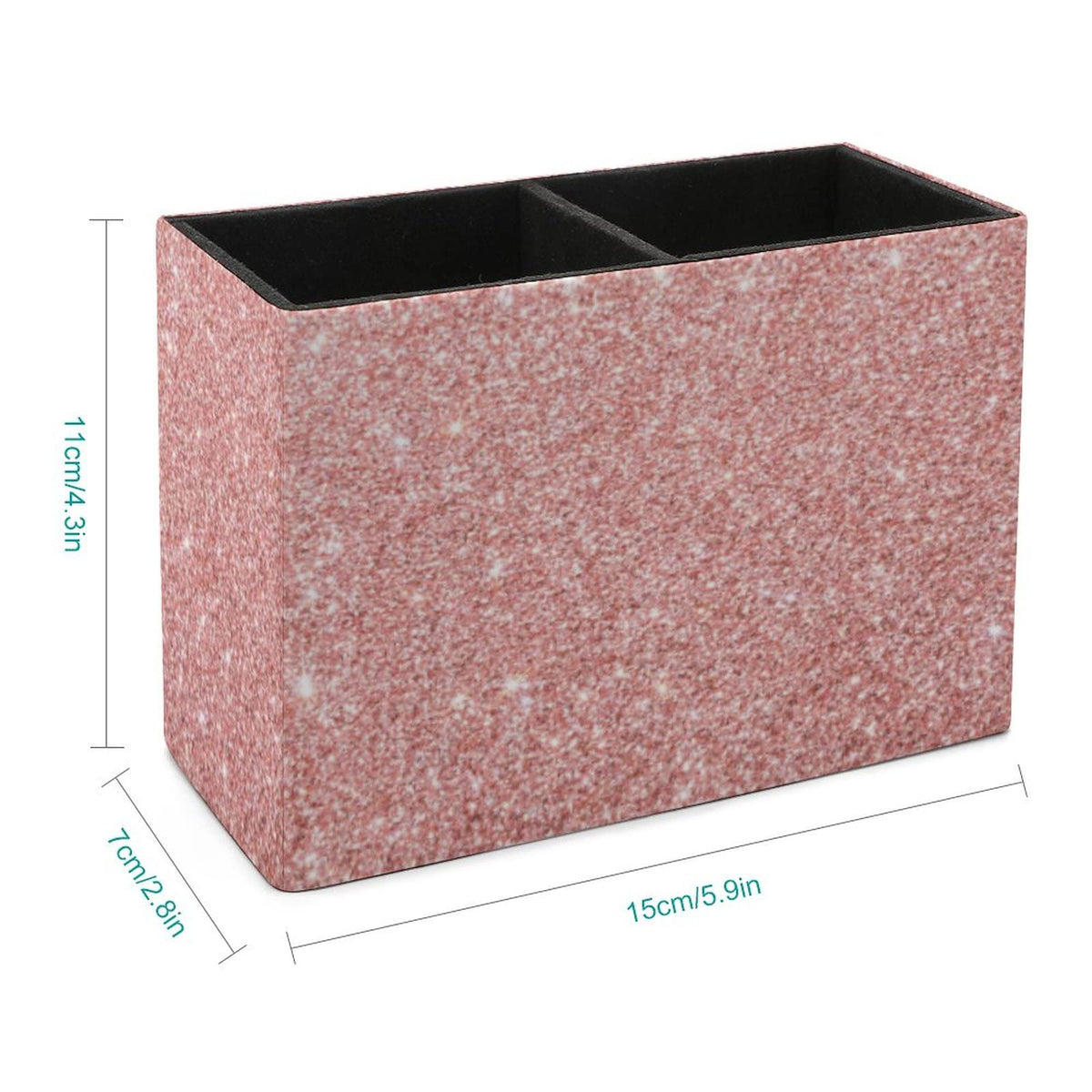 Niapessel Pencil Holder for Desk, Rose Gold Pink Glitter Pattern Print Pen Holder Storage Desktop