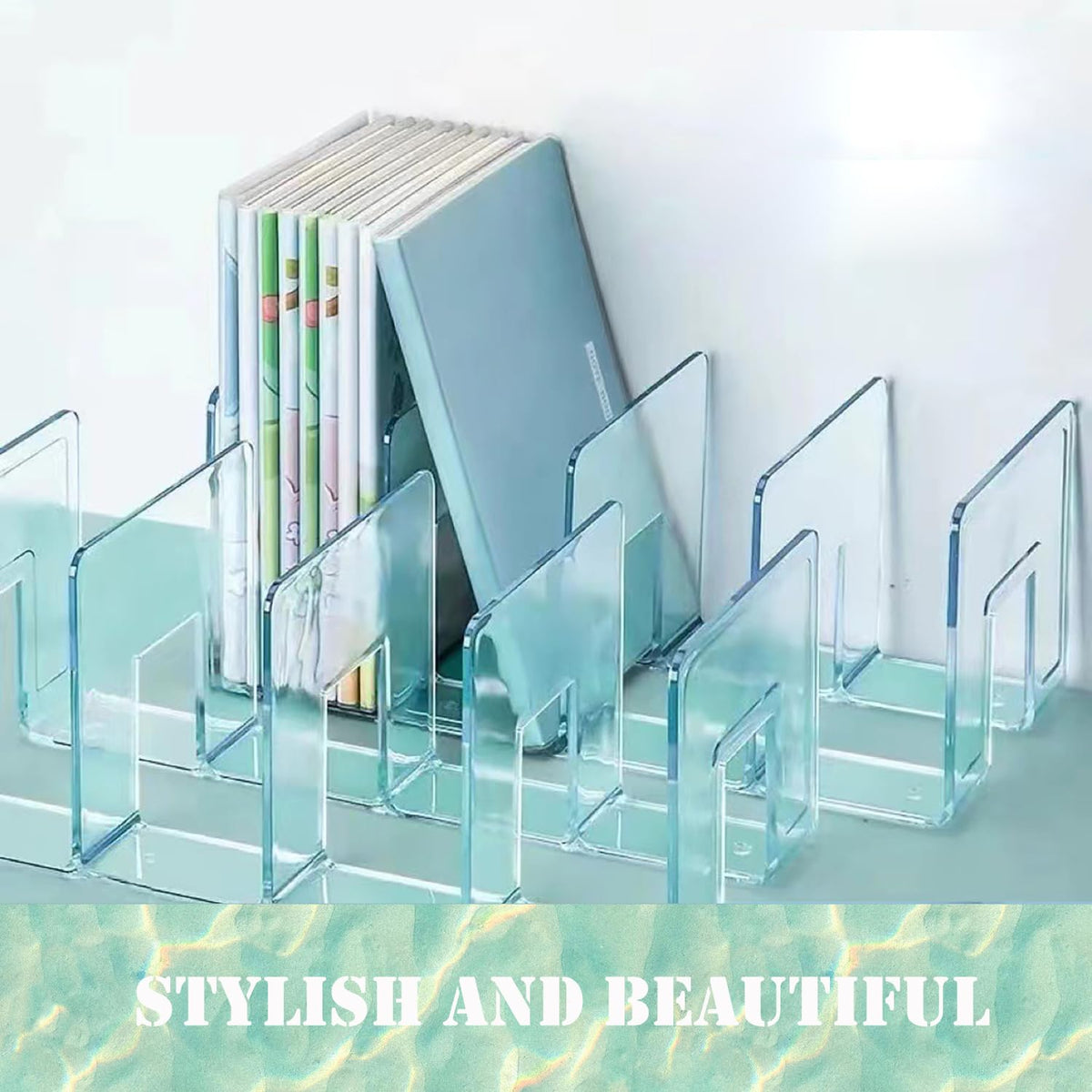 4 Pack Clear Acrylic File Organizer, Purse Organizer, File Sorter Desktop File Folder Organizer for