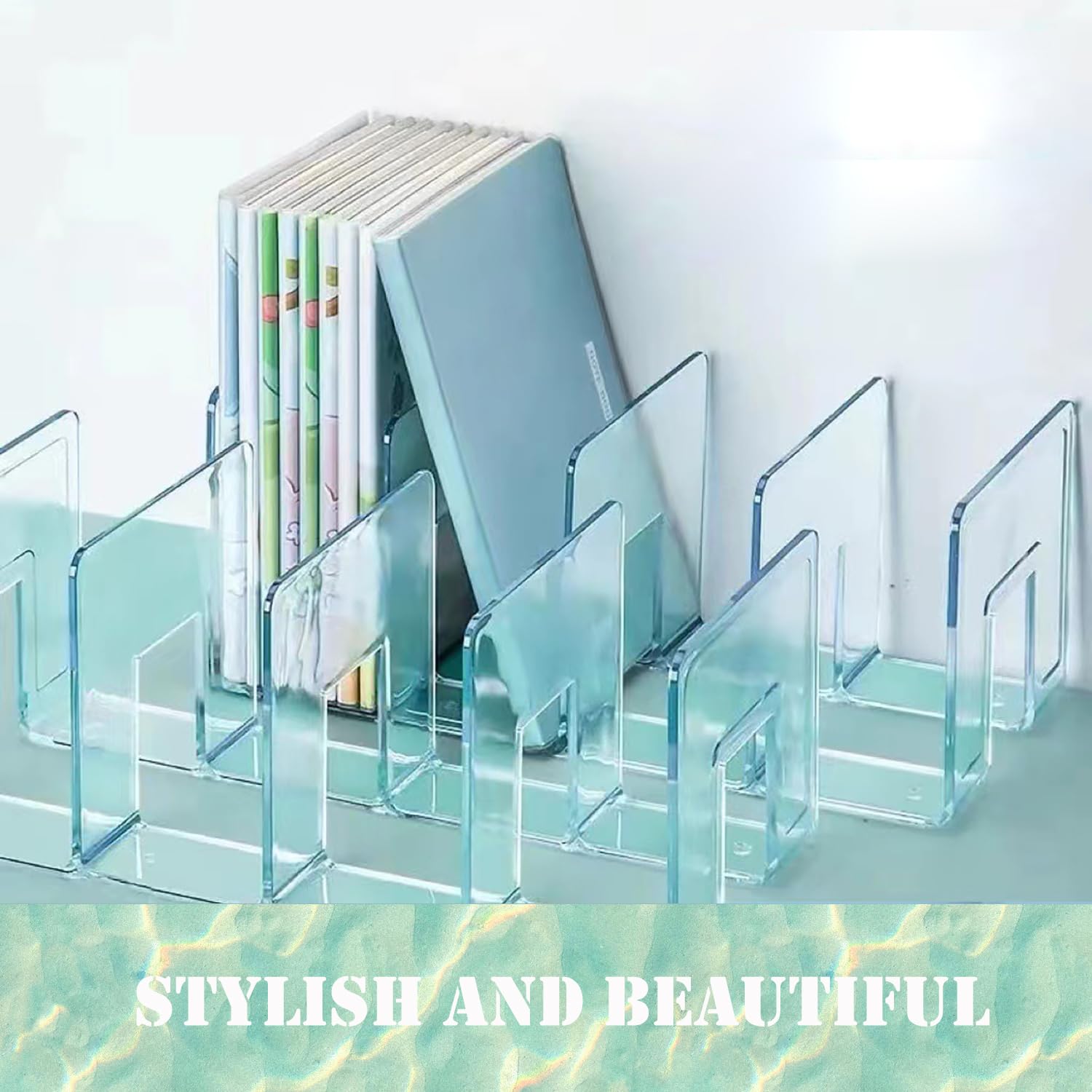 4 Pack Clear Acrylic File Organizer, Purse Organizer, File Sorter Desktop File Folder Organizer for