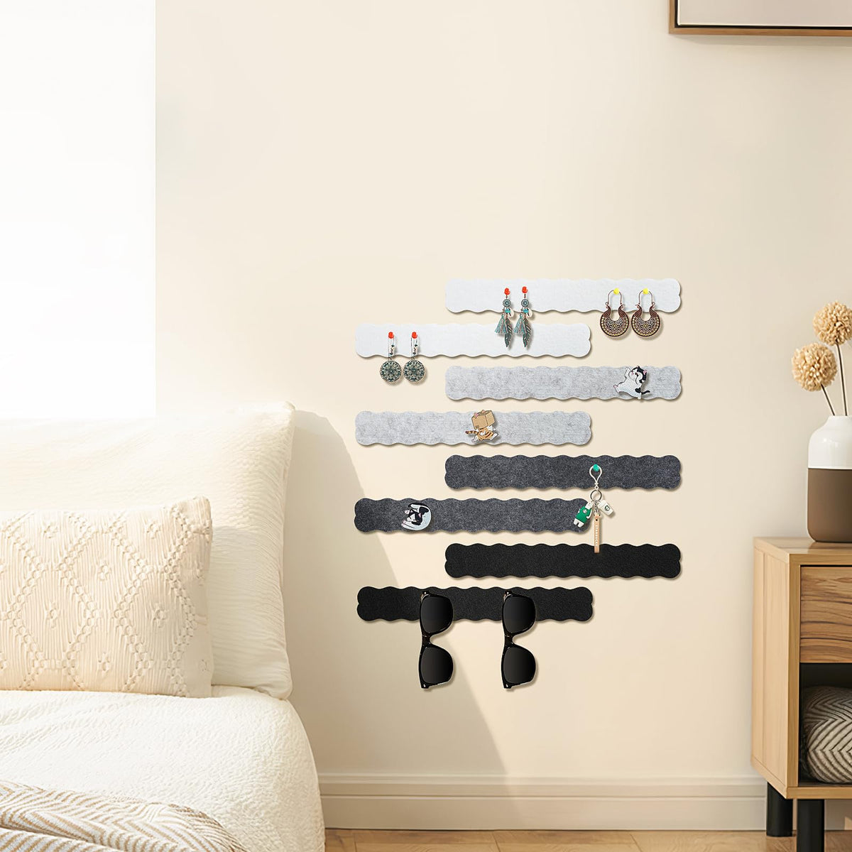 Cork Board Felt Bulletin Board 8-Pack with 50 Push Pins for Paste Notes, Photos, Schedules