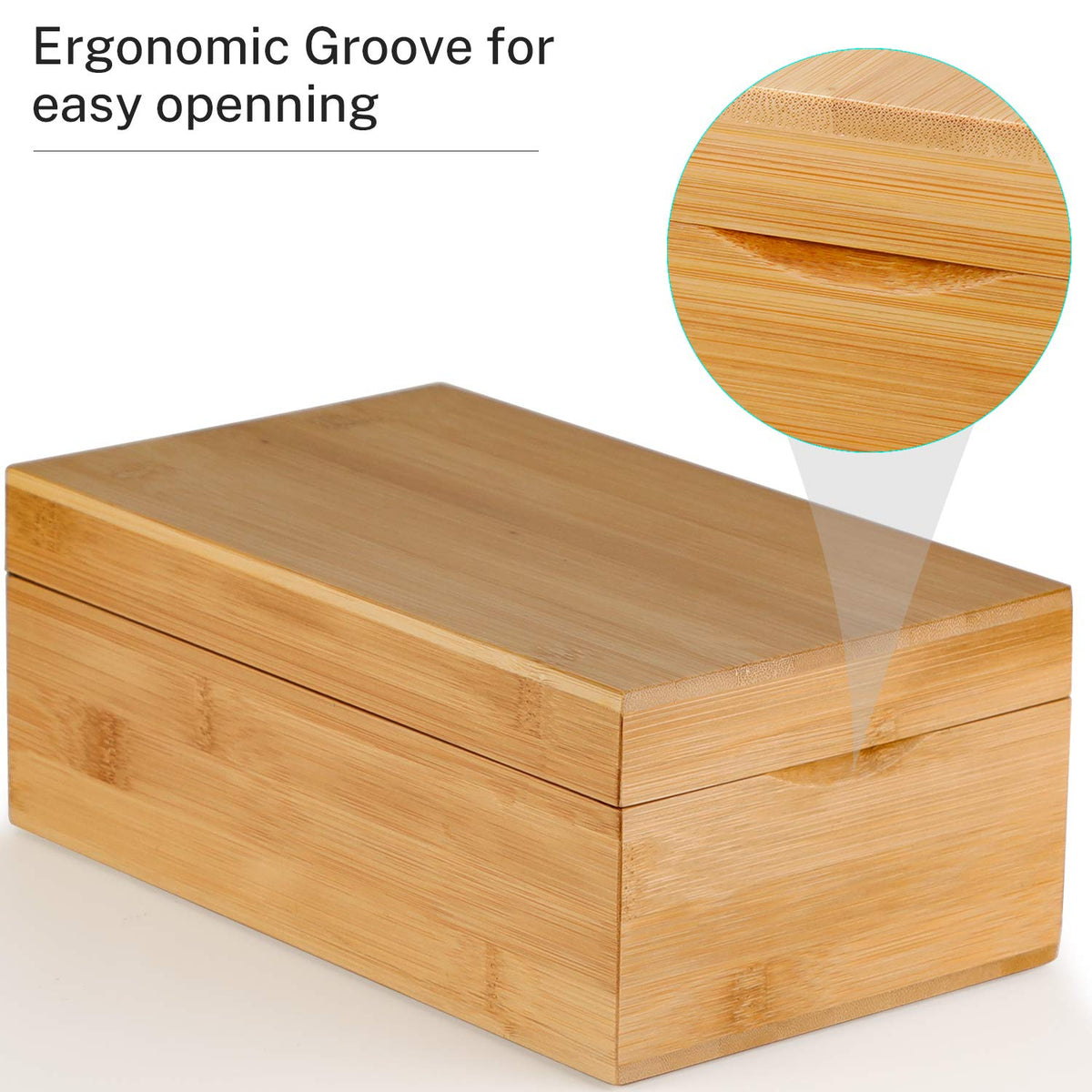 MaxGear Bamboo Business Card Organizer for 3" x 5" Cards
