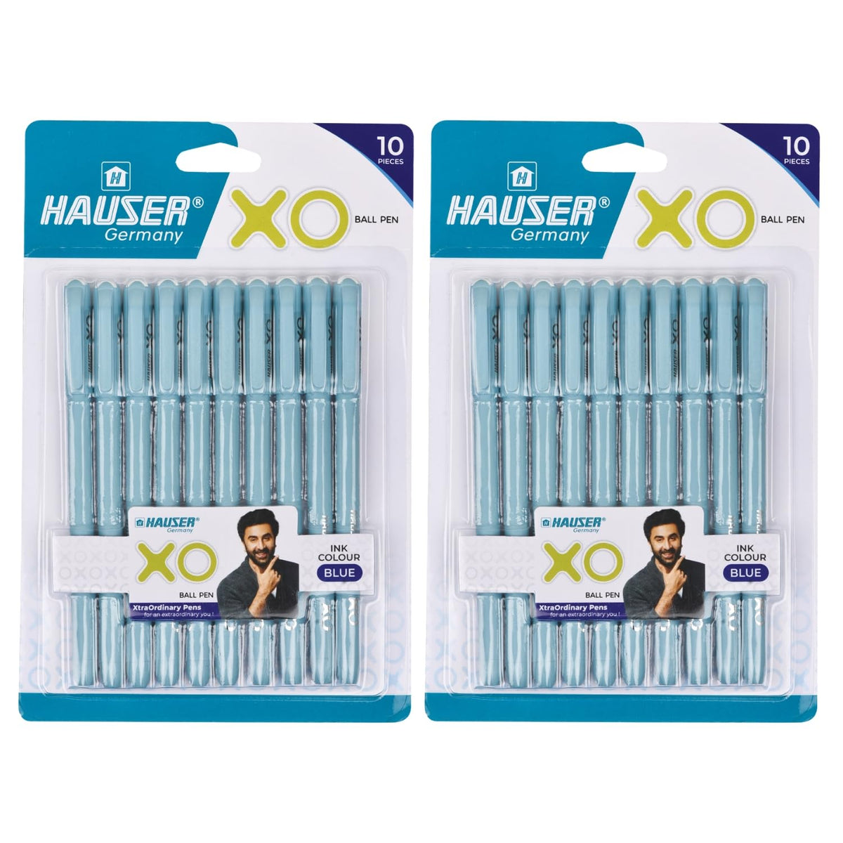 Hauser Germany XO 0.7mm Ball Pen Box Pack | Sleek Body & Minimalistic Design | Matt Finish & Solid