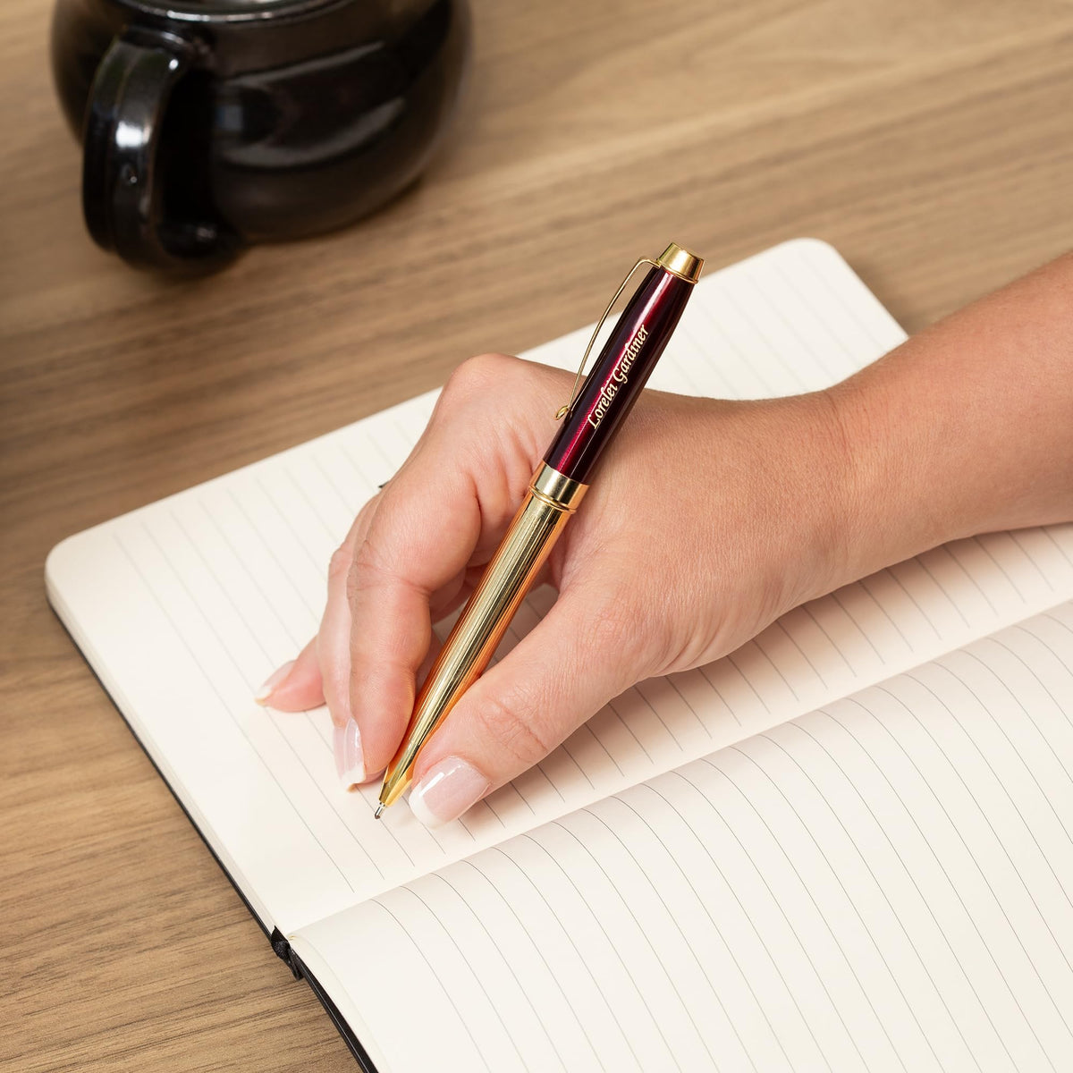 Dayspring Pens Braxton Personalized Ballpoint & Rollerball Set, Red Lacquer