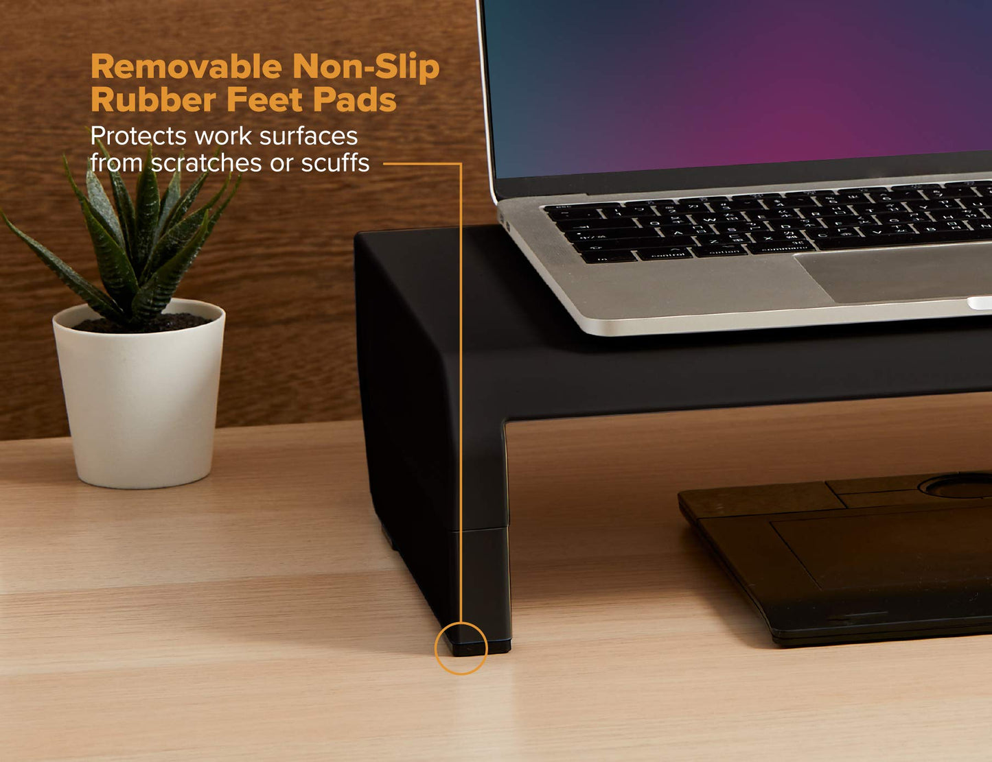 Bostitch Office Konnect Adjustable Monitor Stand Riser, 4 Height Adjustments, Built-In Cable