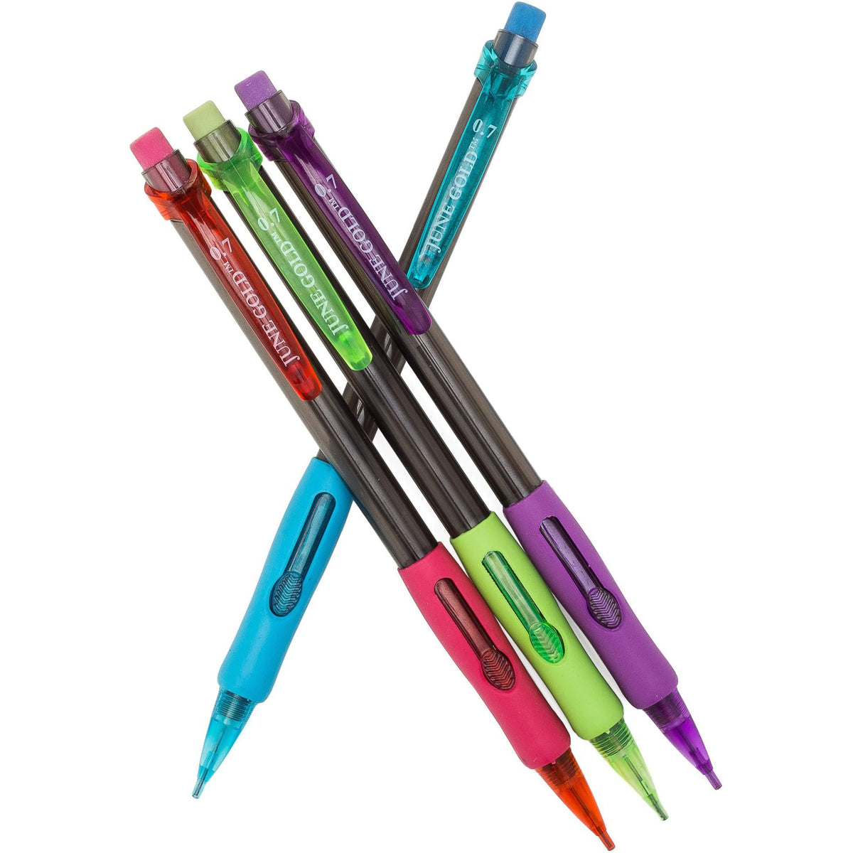 June Gold 72 Mechanical Pencils, 0.7 mm HB #2, 220 Lead & 16 Eraser Refills