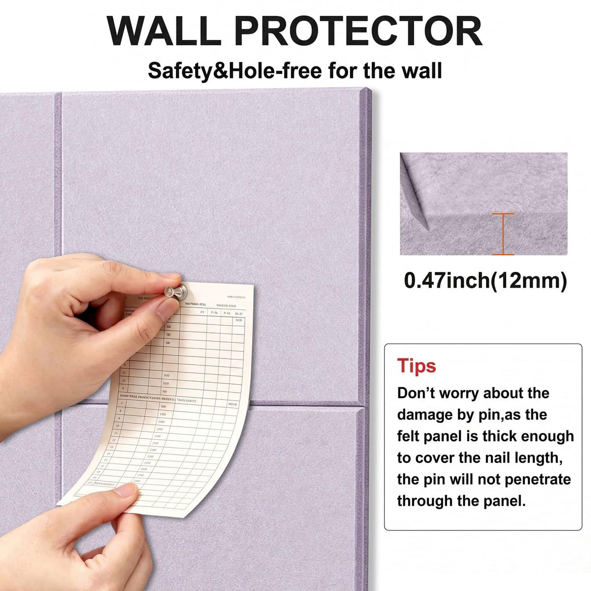 G Gamit Felt Wall Tiles Bulletin Board Large Cork Board Alternative 6 Pack 11.81”x11.81”x0.47” Felt