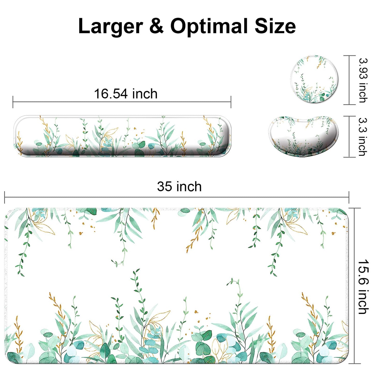 4 in 1 Mouse Pad and Keyboard Wrist Rest,Large Desk Mat,Coaster Set-Tree