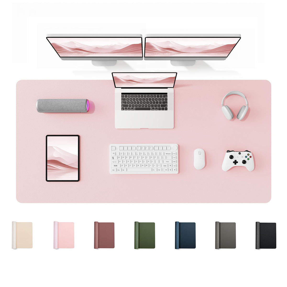 YSAGi 55" x 24" Large PU Leather Desk Mat for Keyboard and Mouse - Waterproof Non-Slip Desk Pad