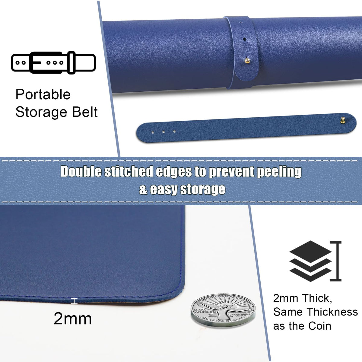 Large Desk Pad 35.4" x 17", Non-Slip Desk Mat with PU Leather & Natural Cork, Waterproof Writing