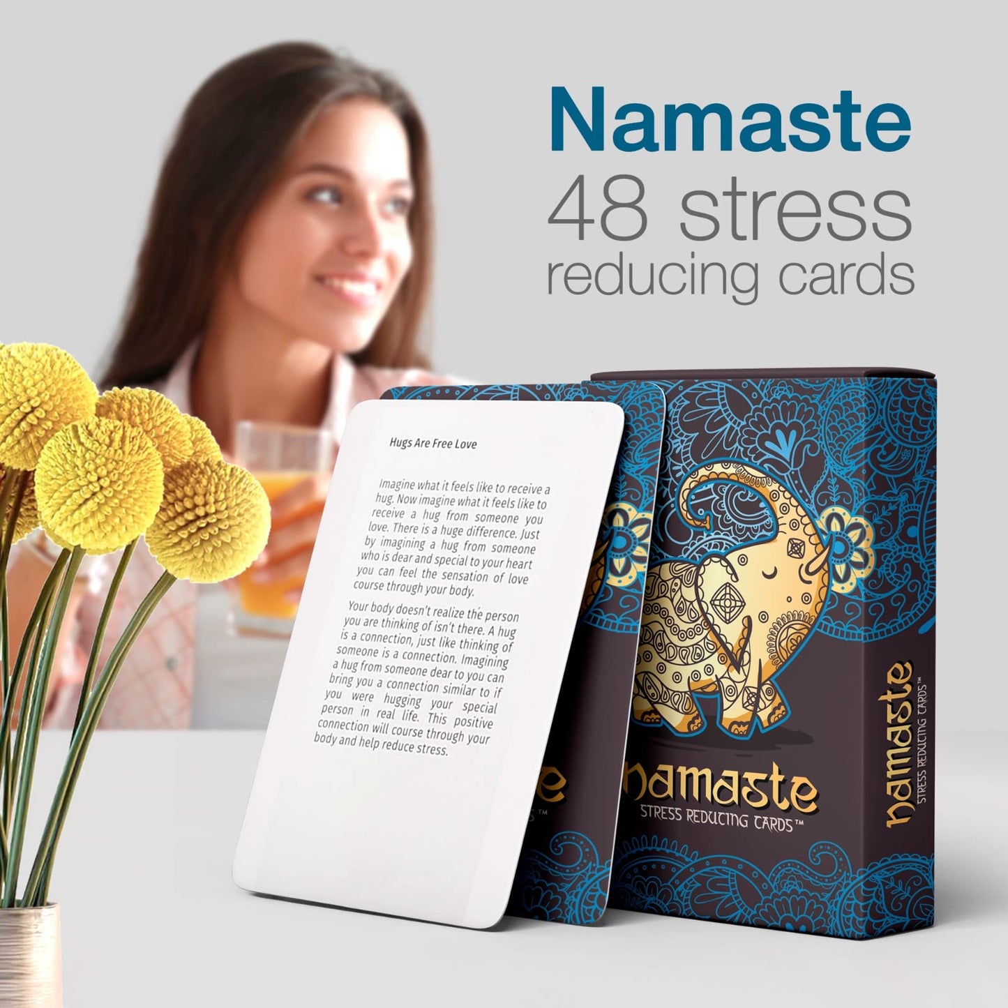 Namaste Mindfulness Cards - Stress & Anxiety Relief, Meditation Cards - Self Care Gifts for Women