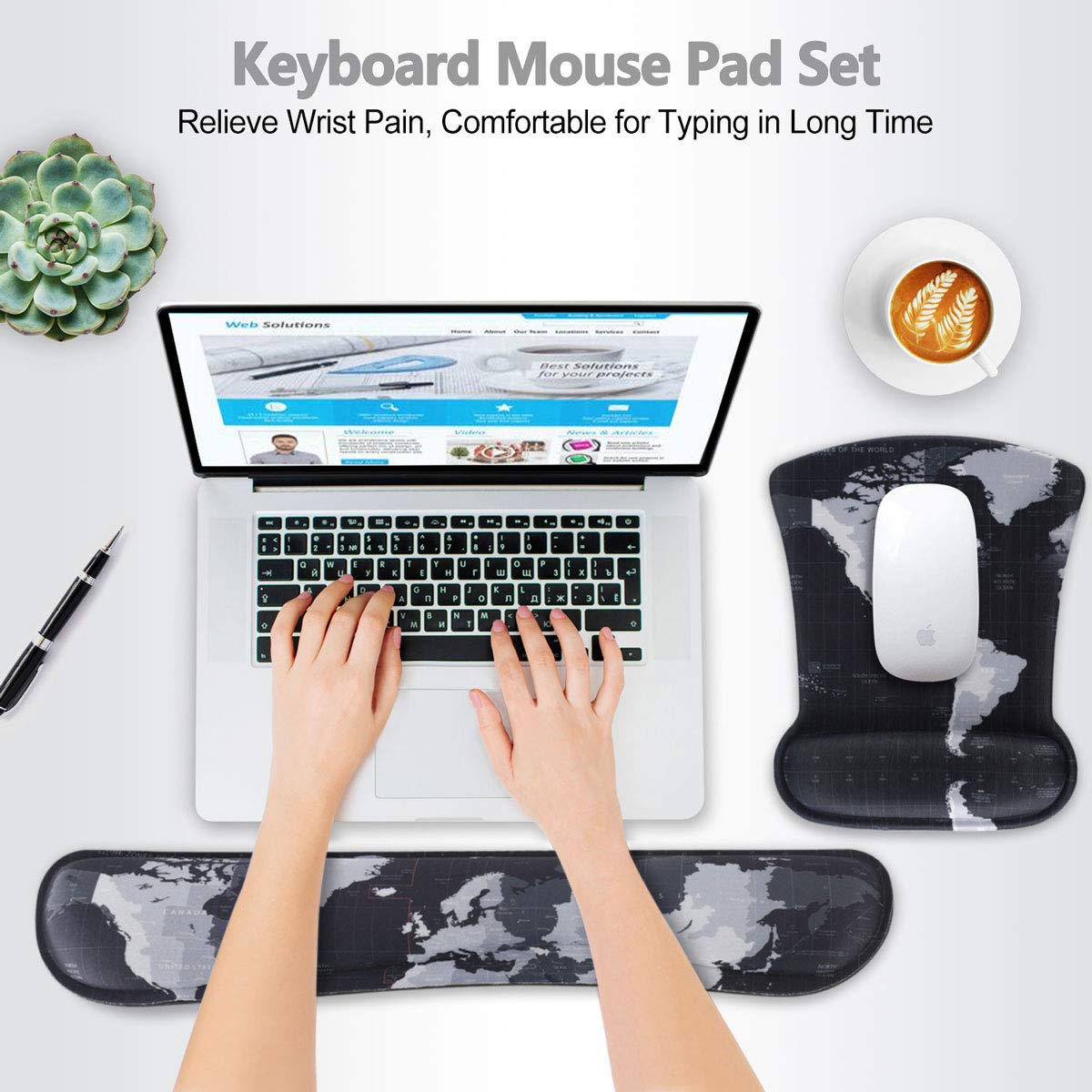 ToLuLu Keyboard Wrist Rest Pad Ergonomic Mouse Pad Set, Mouse Pad for Computer Laptop, Non Slip