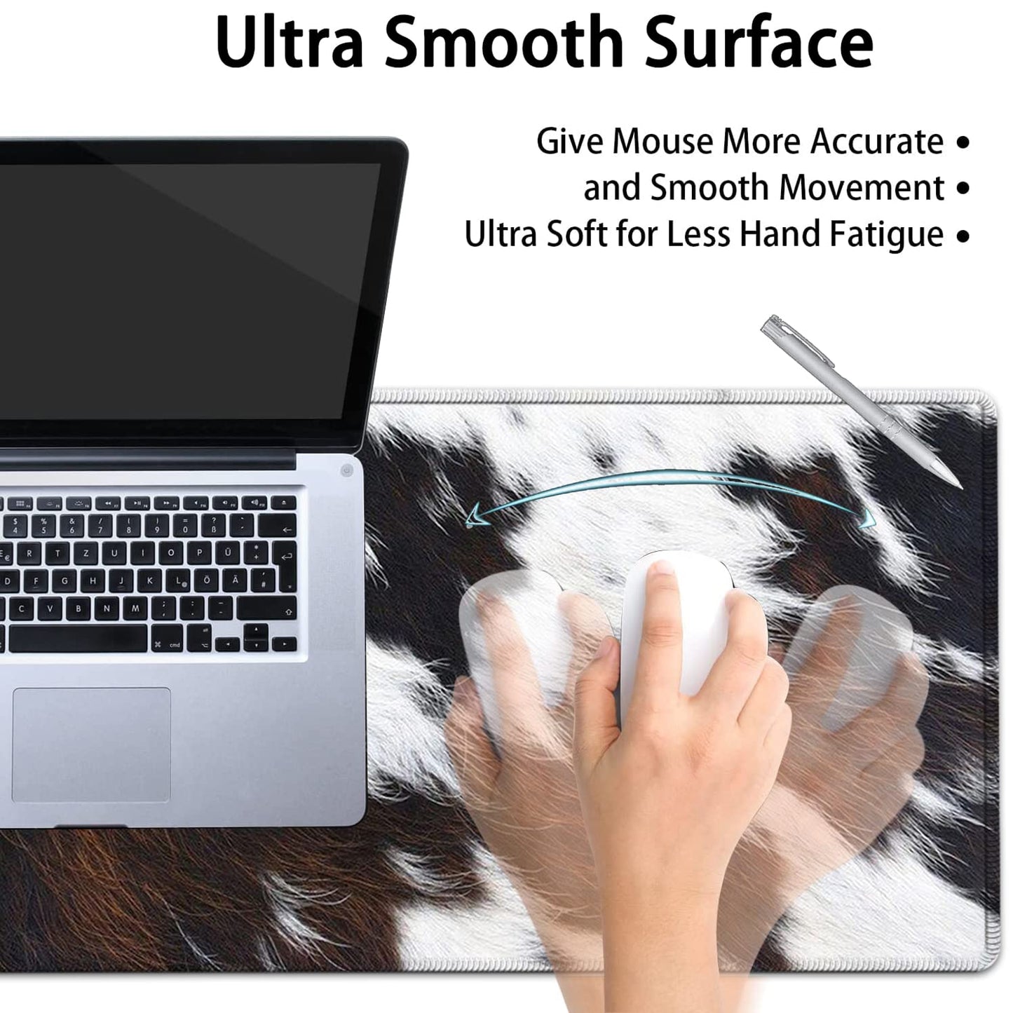 Large Mouse Pad, Extended Office Desk Pad 31.5x11.8in, Ergonomic Memory Foam Mouse Wrist Rest
