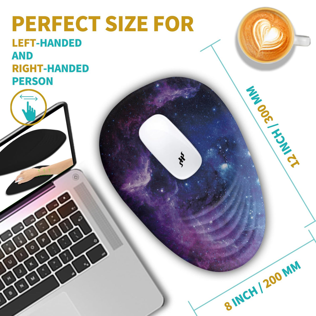 Hokafenle Ergonomic Mouse Pad Wrist Support with Stepped-Wedge Design, Wrist Rest Pain Relief