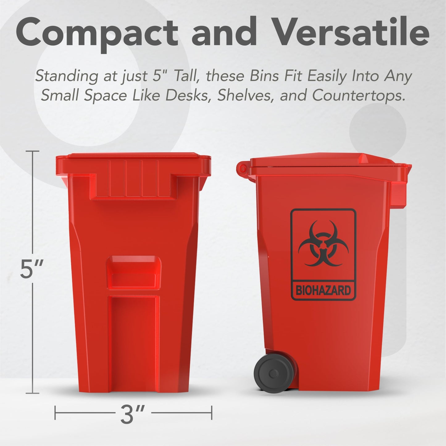 Wiosi Mini Trash Can Pencil Holder for Desks, Red/Yellow