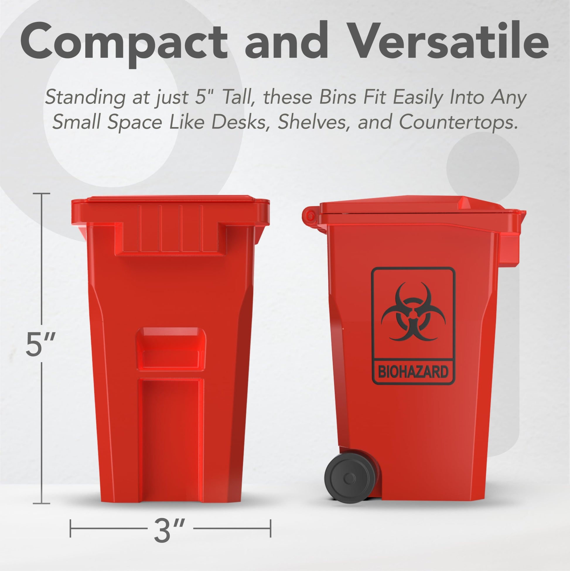 Wiosi Mini Trash Can Pencil Holder for Desks, Red/Yellow